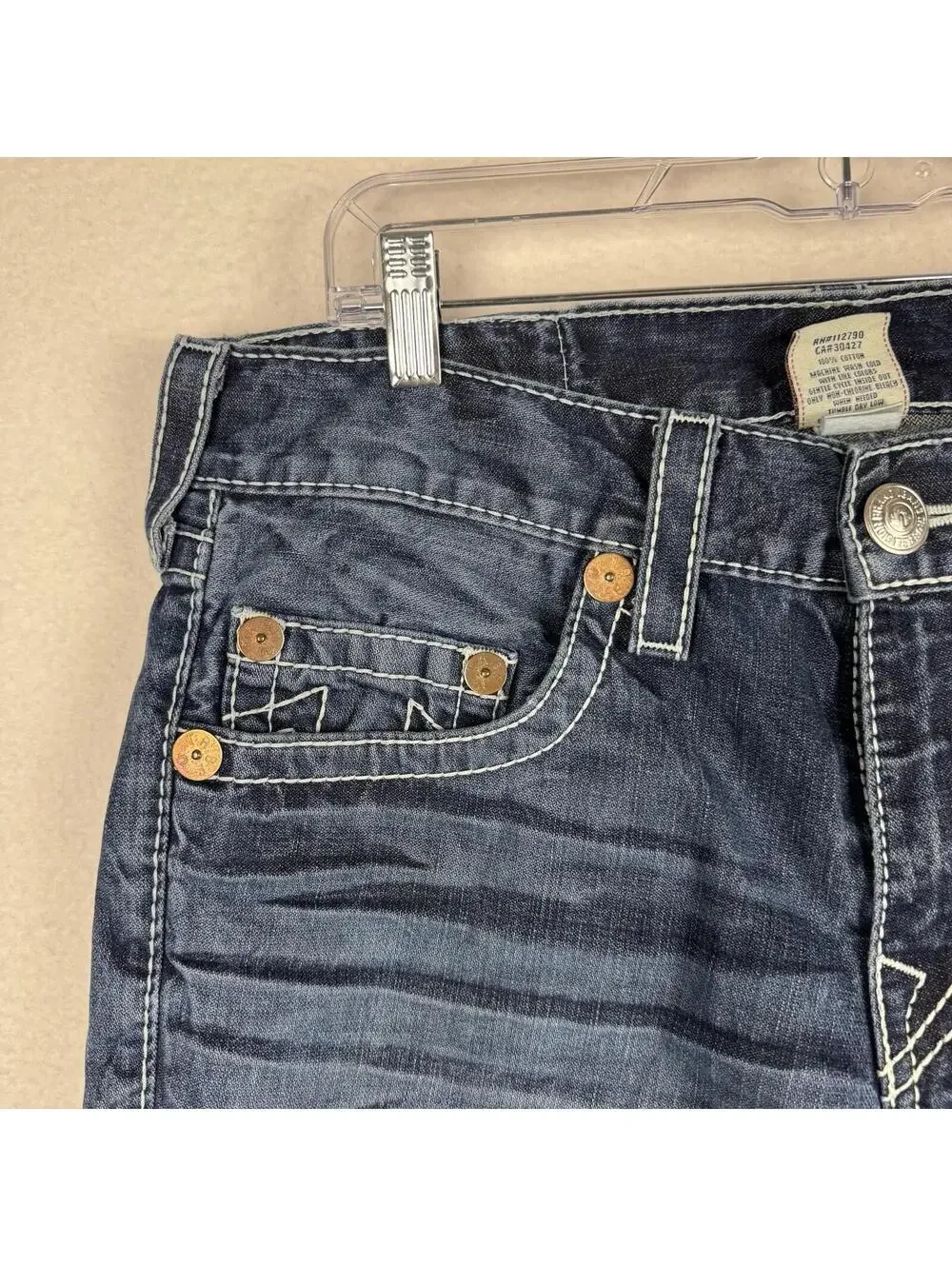 True Religion Bobby Big T Size 34 Mens Relaxed Loose Denim Jeans Y2K Made USA